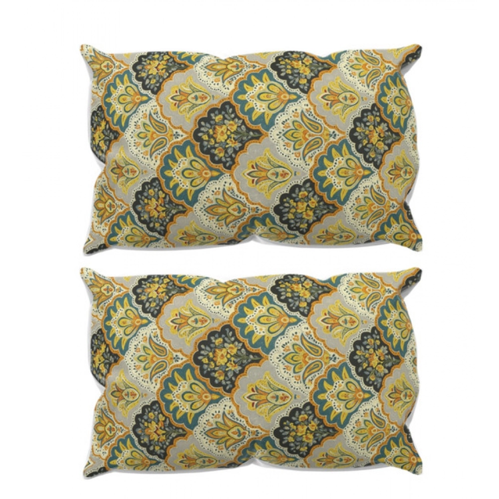 Generic Microfiber Floral Printed Double Bedsheet with 2 Pillow Covers (Multicolor)