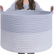 Generic Cotton Pack Of_1 16x14 Inch Storage Basket For Clothes With Out Lid (Blue-White) Generic Cotton Pack Of_1 16x14 Inch Storage Basket For Clothes With Out Lid (Blue-White)