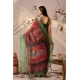 Generic Women's Faux_Linen Printed Saree With Unstitched Blouse 5.5Mtr (Maroon)