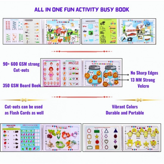 Generic My First Busy Book – Fun And Educational Activity Kit for Kids (2-4 Years, Multicolor)