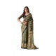 Generic Women's Georgette Printed Saree With Unstitched Blouse 5.5Mtr (Olive)