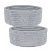 Generic Cotton 8x3 Inch Round 2 Set Bedside Organizer With Out Lid (Gray)