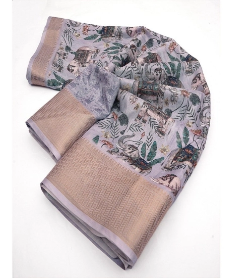 Generic Women's Cotton Silk Printed Saree With Unstitched Blouse 5.5Mtr (Grey) Generic Women's Cotton Silk Printed Saree With Unstitched Blouse 5.5Mtr (Grey)