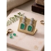 Generic Women's Brass Silver Plated Drop Earrings (Green) Generic Women's Brass Silver Plated Drop Earrings (Green)