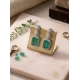 Generic Women's Brass Silver Plated Drop Earrings (Green) Generic Women's Brass Silver Plated Drop Earrings (Green)