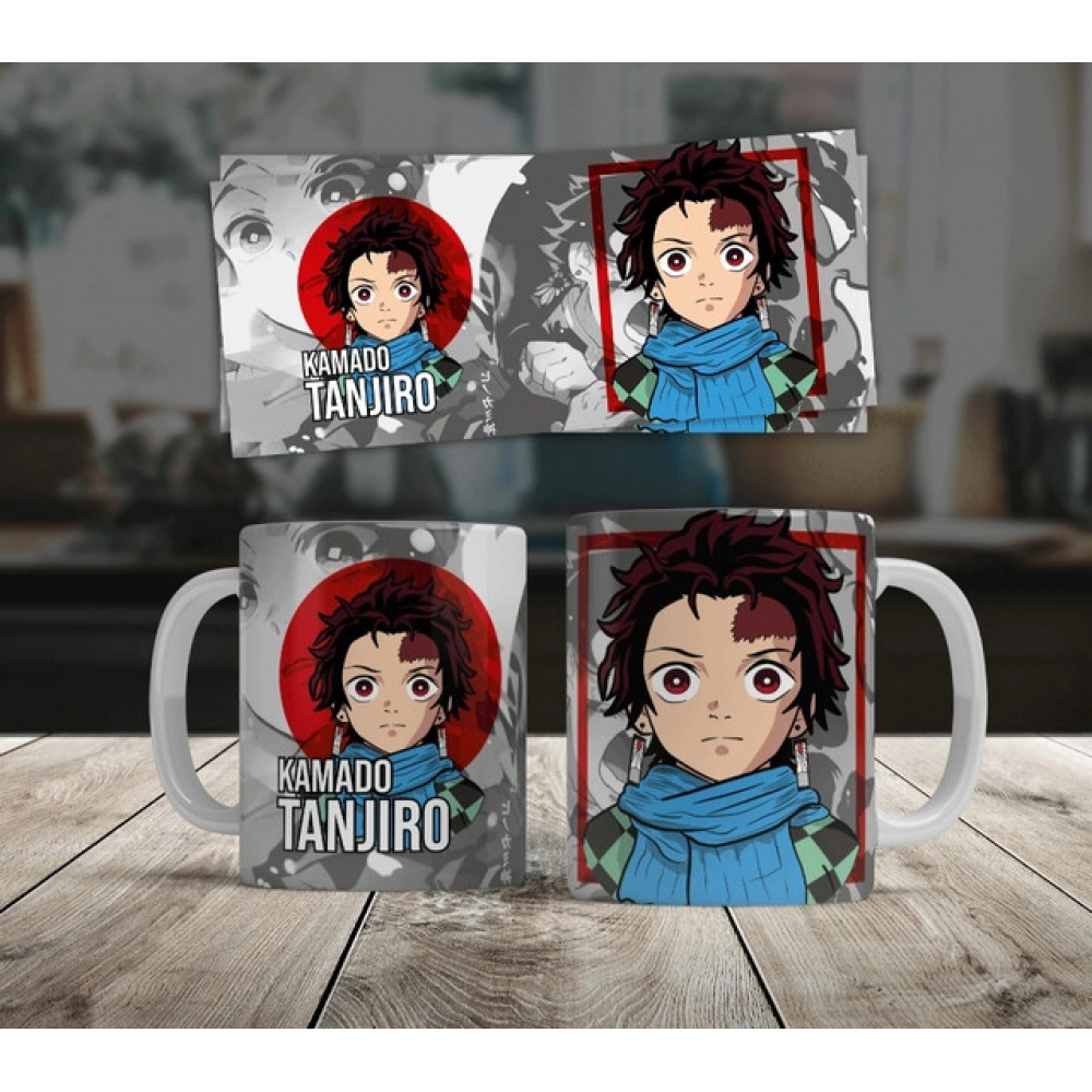 Generic Anime Kamado Tanjiro Ceramic Printed Coffee Mug (White)