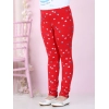Generic Girl's Cotton Lycra Embellished Elasticated Leggings (Red) Generic Girl's Cotton Lycra Embellished Elasticated Leggings (Red)
