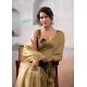 Generic Women's Tissue Silk Solid Saree With Unstitched Blouse 5.5Mtr (Gold)