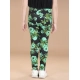 Generic Girl's Cotton Lycra Floral Elasticated Jeggings (Black-Green) Generic Girl's Cotton Lycra Floral Elasticated Jeggings (Black-Green)