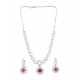 Generic Women's Brass Silver Plated Necklace set (Red) Generic Women's Brass Silver Plated Necklace set (Red)