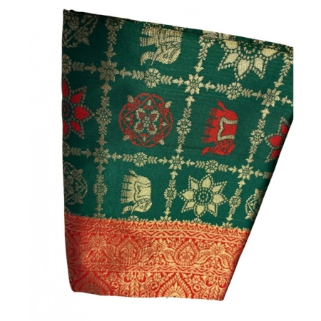 Generic Women's Jacquard Printed Saree With Unstitched Blouse 5.5Mtr (Bottle Green) Generic Women's Jacquard Printed Saree With Unstitched Blouse 5.5Mtr (Bottle Green)
