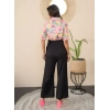 Generic Women's Polyester Floral Half Sleeves Jumpsuit (Multicolor)