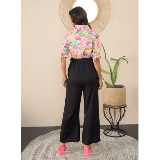 Generic Women's Polyester Floral Half Sleeves Jumpsuit (Multicolor) Generic Women's Polyester Floral Half Sleeves Jumpsuit (Multicolor)