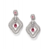 Generic Women's Brass Silver Plated Drop Earrings (Red)