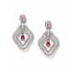 Generic Women's Brass Silver Plated Drop Earrings (Red) Generic Women's Brass Silver Plated Drop Earrings (Red)