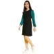 Generic Girl's Polyester Printed Long Sleeves Dress (Black-Green)