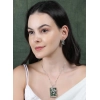 Generic Women's Brass Silver Plated Pendant Set (Green) Generic Women's Brass Silver Plated Pendant Set (Green)
