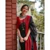 Generic Women's Soft Lilan Printed Saree With Unstitched Blouse 5.5Mtr (Black)