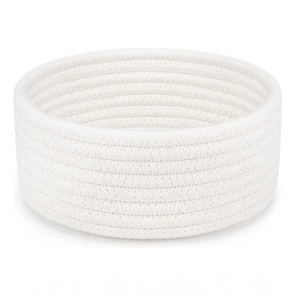 Generic Cotton 8x3 Inch Round 1 Pcs Bedside Organizer With Out Lid (White)