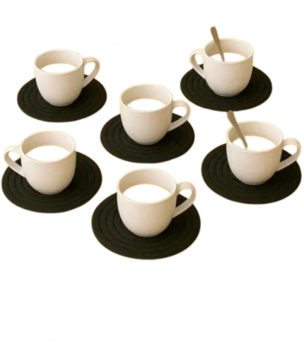 Generic Cotton Rope Drink Coasters 6 Pcs Set (Black)