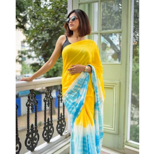 Women's Linen Printed Saree With Unstitched Blouse 5.5Mtr (Multicolor) Women's Linen Printed Saree With Unstitched Blouse 5.5Mtr (Multicolor)