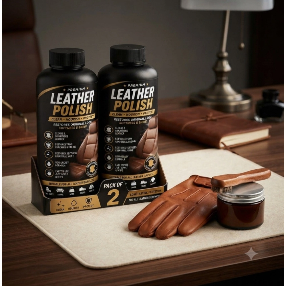 Generic Pack of 2 Leather Polish Liquid Bottles 100 ML