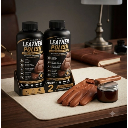 Generic Pack of 2 Leather Polish Liquid Bottles 100 ML