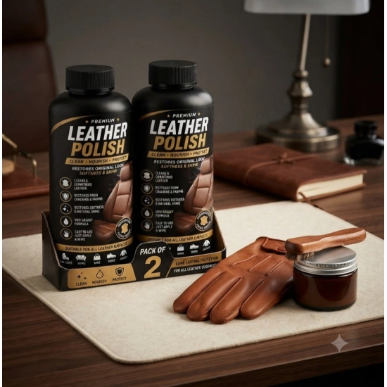 Generic Pack of 2 Leather Polish Liquid Bottles 100 ML