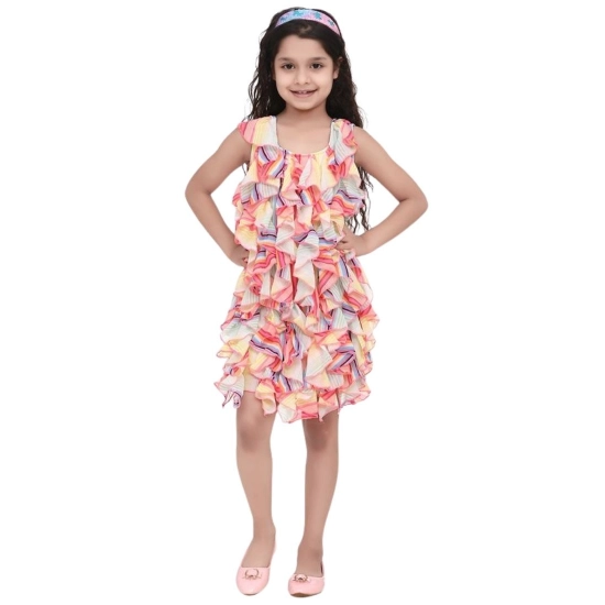 Generic Girl's Chiffon Ruffled Sleeveless Dress (Multicolor) Generic Girl's Chiffon Ruffled Sleeveless Dress (Multicolor)
