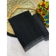 Generic Women's Georgette Stone Work Saree With Unstitched Blouse 5.5Mtr (Black)