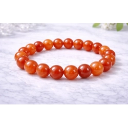 Generic Natural Crystal 8mm Carnelian Bracelet (Red)