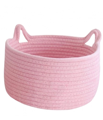 Generic Cotton Pack Of_1 Plain Cat Basket 9x5 Inch (Pink)