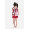 Generic Girl's Polyester Crepe Striped Tie Ups Shorts Set (Multicolor) Generic Girl's Polyester Crepe Striped Tie Ups Shorts Set (Multicolor)