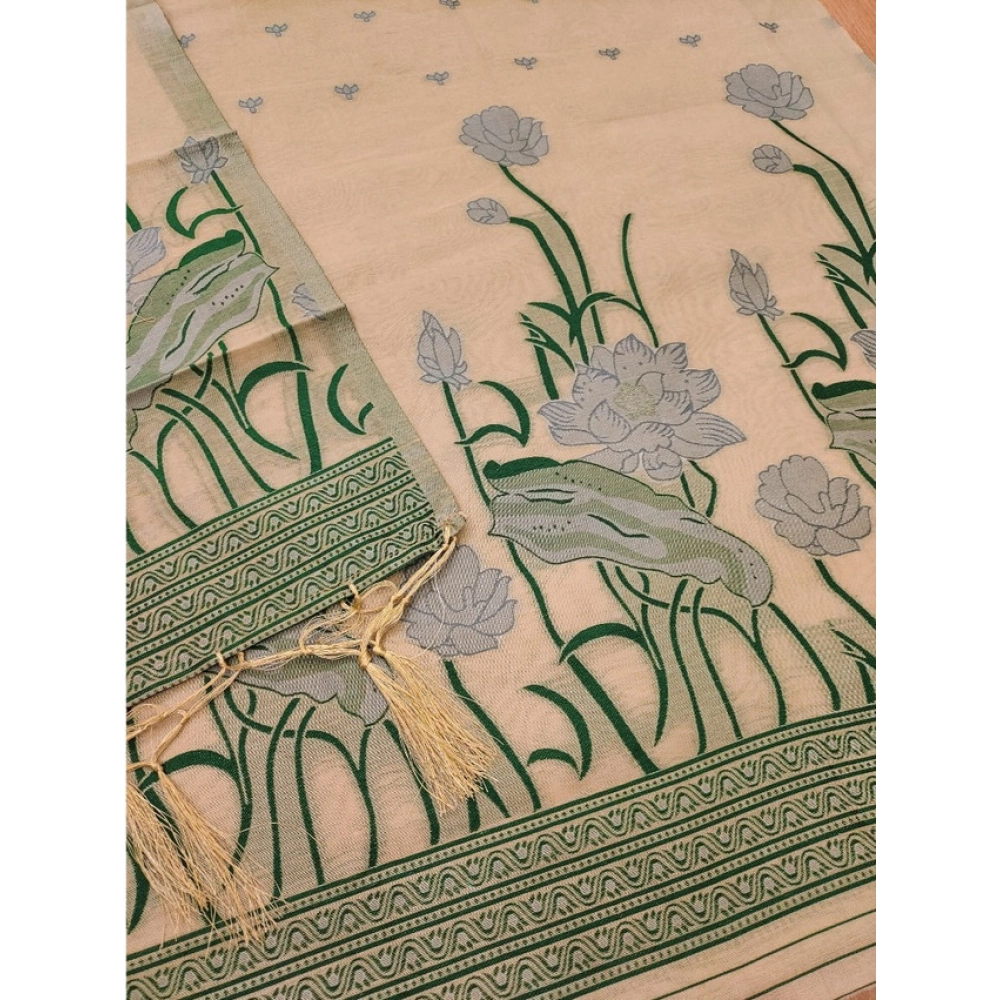 Generic Women's Banarasi Silk Printed Unstitched Salwar Suit Material With Dupatta (Cream, 3Mtrs) Generic Women's Banarasi Silk Printed Unstitched Salwar Suit Material With Dupatta (Cream, 3Mtrs)