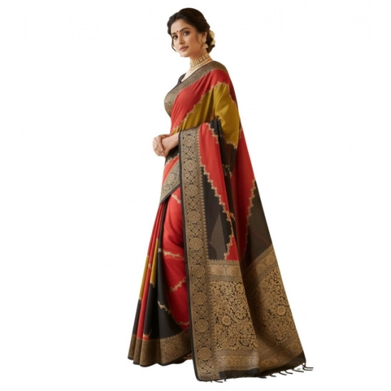 Generic Women's Dola Silk Embellished Saree With Unstitched Blouse 5.5Mtr (Multicolor) Generic Women's Dola Silk Embellished Saree With Unstitched Blouse 5.5Mtr (Multicolor)