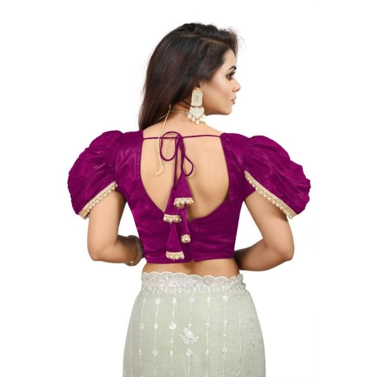 Generic Women's Jimmy Solid V Neck Puff Sleeve Readymade Blouse (Purple 38 , Alterable up to 42)-PID65843 Generic Women's Jimmy Solid V Neck Puff Sleeve Readymade Blouse (Purple 38 , Alterable up to 42)-PID65843