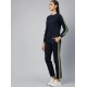 Generic Women's Cotton Solid Long Sleeves Tracksuit (Navy - Green)
