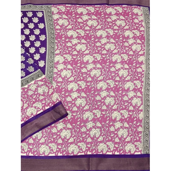 Generic Women's Cotton Blend Printed Saree With Unstitched Blouse 5.5Mtr (Purple) Generic Women's Cotton Blend Printed Saree With Unstitched Blouse 5.5Mtr (Purple)