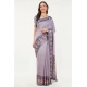 Generic Women's Polyester Printed Saree With Unstitched Blouse 5.5 Mtr (Purple)