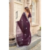 Generic Women's Faux Shimmer Geometric Ready to wear Saree With Unstitched Blouse 5.5Mtr (Wine) Generic Women's Faux Shimmer Geometric Ready to wear Saree With Unstitched Blouse 5.5Mtr (Wine)
