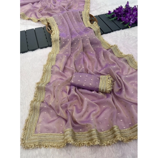 Generic Women's Silk Embellished Saree With Unstitched Blouse 5.5Mtr (Lavender) Generic Women's Silk Embellished Saree With Unstitched Blouse 5.5Mtr (Lavender)