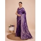 Generic Women's Soft Silk Jacquard Saree With Unstitched Blouse 5.5Mtr (Purple)
