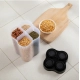 Generic Plastic 2-Pcs Set, 4 Section Container Jar For Grocery (Multicolor)