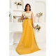 Generic Women's Linen Cotton Printed Ready To Wear Saree With Unstitched Blouse 5.5 Mtr (Yellow)