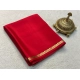Generic Women's Crepe Chit Pallu Solid Saree With Unstitched Blouse 5.5Mtr (Red)