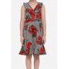 Generic Girl's Polyester Crepe Floral Shoulder Straps Dress (Red) Generic Girl's Polyester Crepe Floral Shoulder Straps Dress (Red)