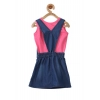 Generic Girl's Denim & Cotton Bow Sleeveless Dungaree (Pink) Generic Girl's Denim & Cotton Bow Sleeveless Dungaree (Pink)