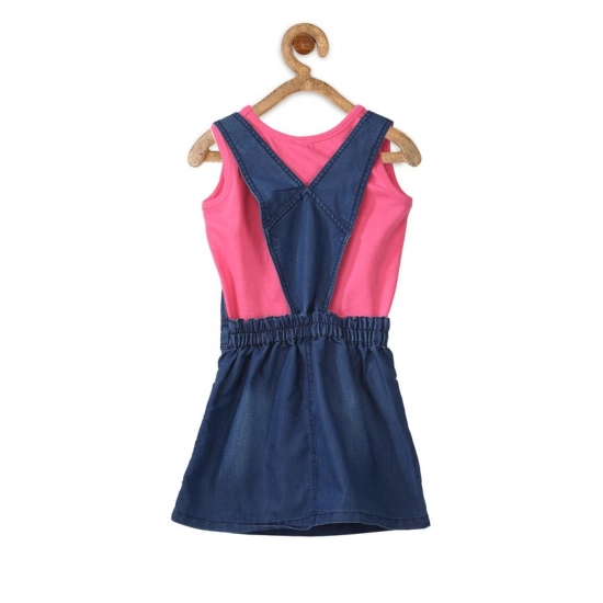 Generic Girl's Denim & Cotton Bow Sleeveless Dungaree (Pink) Generic Girl's Denim & Cotton Bow Sleeveless Dungaree (Pink)