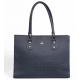 Generic Women's Polyurethane Croco Shoulder Tote Bag (Black)