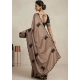 Generic Women's Viscose Silk Embroidered Saree With Unstitched Blouse 5.5Mtr (Beige)